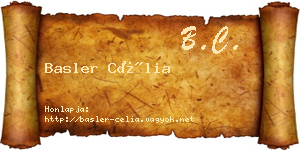 Basler Célia névjegykártya